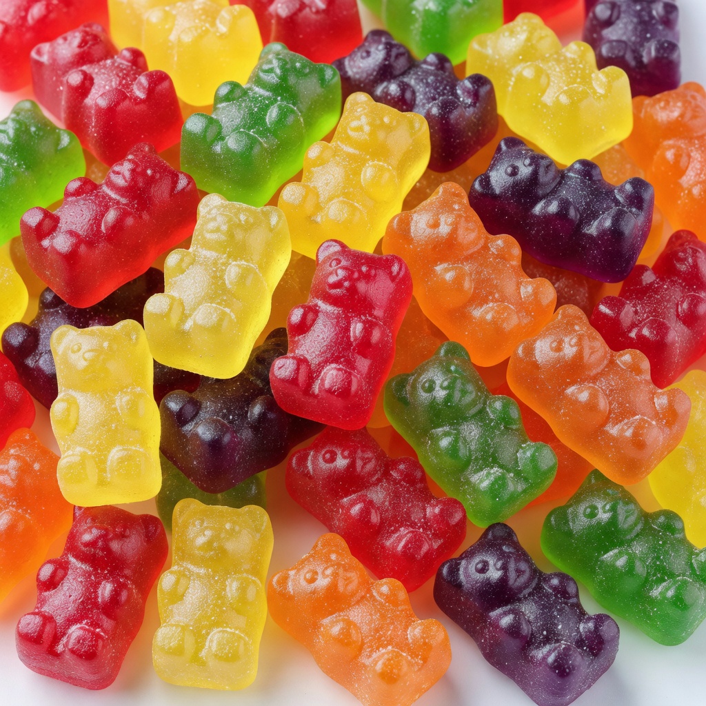 Colorful sweet gummy bears