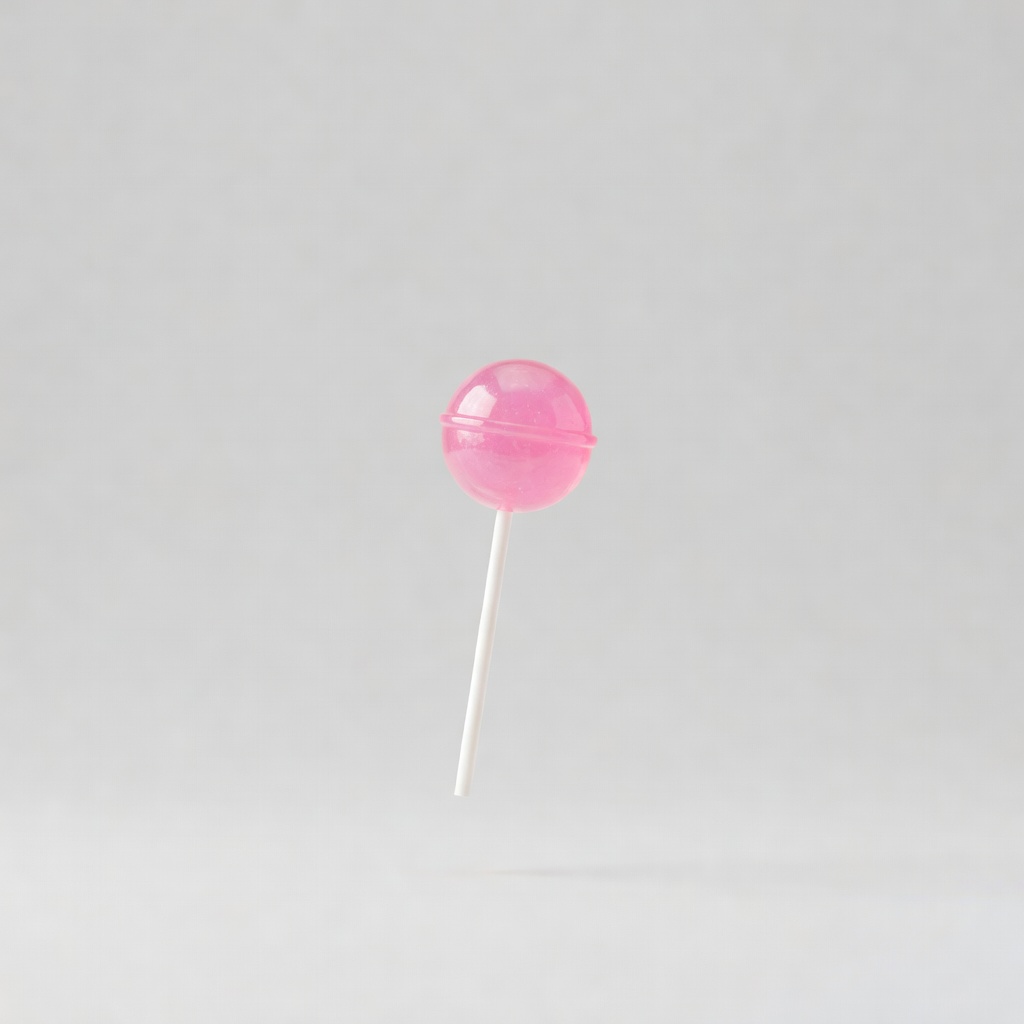 Pink floating lollipop graphic